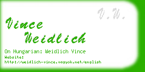 vince weidlich business card